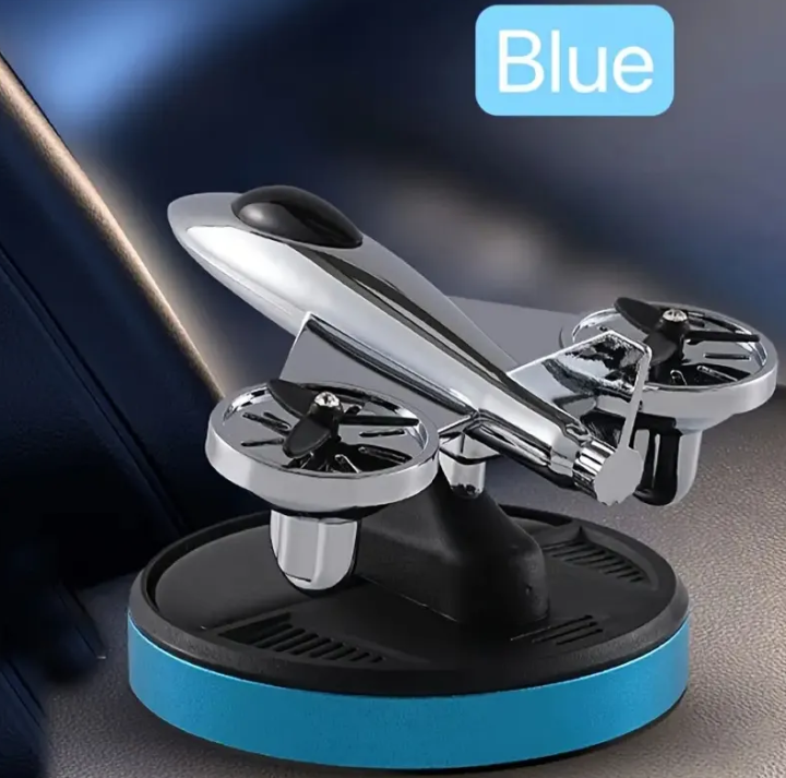 Solar Powered Fighter Jet Air Plane Freshener Perfume for Car Dashboard