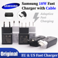 Original Samsung 18W Fast Charger With Cable | 18W Fast Charging Adapter with USB A to Type C Cable | Samsung 18W Adaptive Fast Charger | Samsung Power adapter For Galaxy a9 a8 a6 a5 Note 4 5 J3 J4 J5 J7 S6 S7 S4 EDGE. 