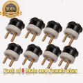 "Premium 2 Pin Male Plug with High-Temperature Ceramic Base - 250V, 10/16/20A for Household Appliances". 