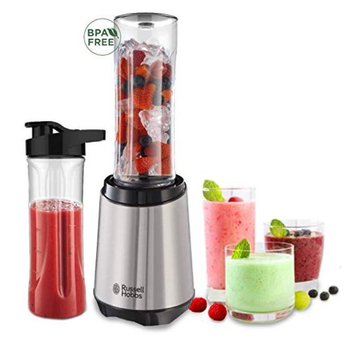Russell Hobbs Mix&Go Steel Blender/Stand Mixer Smoothie Maker including 2 drinking bottles 600 ml