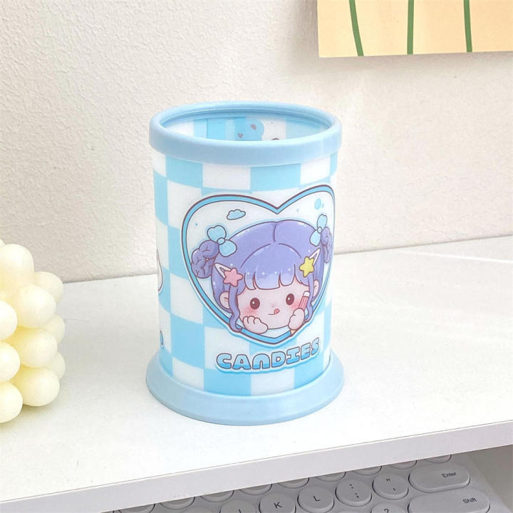 Storage Box Student Desktop Storage Box Pen Container Ins Pen Container Cute Pen Bucket Transparent Pen Container