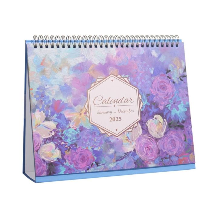 Portable 12-Month 2025 Desktop Calendar Countdown To Do List English Desk Calendar Schedule Organizer Exquisite Table Planner Calendar Office Supplies