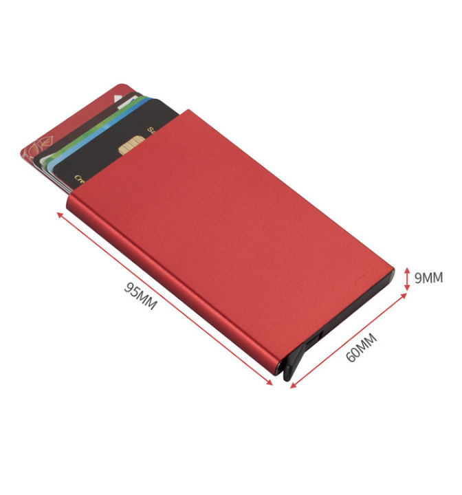 Metal Automatic Pop up Slim Card Holder Wallet  Small Card Wallet for Men and Women-Multi-color