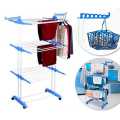New Three Layers Clothes Drying Stand Rack Heavy Duty Double Pole Foldable Cloth Dryer Clothes Drying Stand (Color May Vary). 