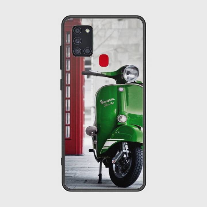 Samsung Galaxy A21s Cover - SkinLee HQ Infinity Glass Case (Soft) - Vintage Vespa - SKINLEE-561-1-797-487