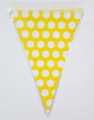YELLOW POLKA DOT BUNTINGS - PACK OF 10 FLAGS BANNER - YELLOW POLKA DOT FLAGS BANNER. 
