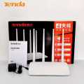 Tenda F6 300Mbps N300 4 Antenna Wifi Router  English Interface Easy Setup, for Small & Medium House Wireless Router - Wifi Router for Tenda 4 in 1 Universal Repeter Mode. 