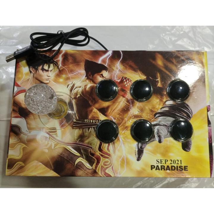 Buy 1 Get 1 Free Fancy Smooth Usb Game Controller Joystick 6 Black Buttons Game Arcade Made Of Wooden Box Panel For PC Laptop Computer For Win7/8/10 XP