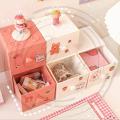 Table Storage  candy-colored Macaron square storage box Non-slip Ergonomic Handle Square Shape Desk Organizer. 