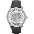 Fossil Townsman Black Leather Strap Silver Dial Automatic Watch for Gents - ME3041. 