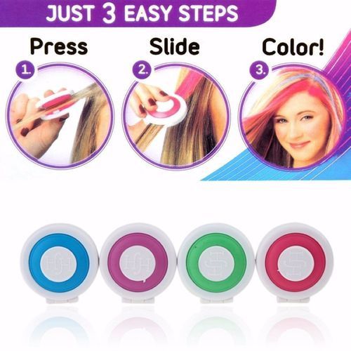 4pcs Hair Chalk Set 4 Hair Color Kids/Teenagers DIY Hair Crayon Hair Dye Disposable Salon