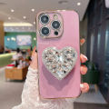 Applicable Voice Transmission Note30Pro Phone Case Rhinestone Love Bracket POVA4 New InfinixHot20 Silicone. 