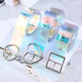 Fashion Transparent Women Belt Holographic Waistband Clear Waist Belt Metal Pin Buckle Laser Waist Belts for Women Belt. 