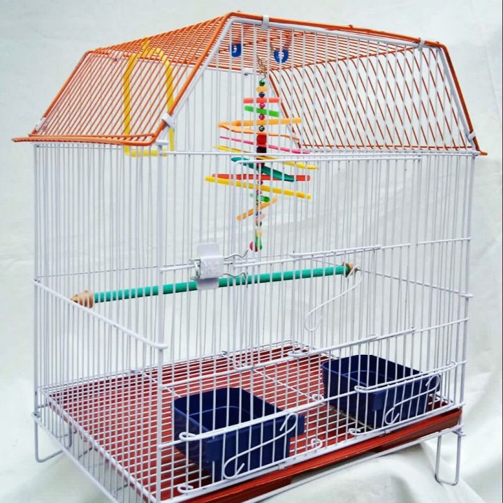 cage for birds single portion 15"x12"x16" with hanging toy