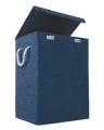 Fabric Laundry Basket Hamper Lid & Handle Ideal for Clothes Storage Fabric Storage Box & Square Baskit Bins Cloth Organizer Cubes Organizer with Handles Jewelry And Makeup Storage Box with Dual Handles. 