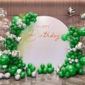 30 pcs 9 inch Jungle Green Balloons latex balloon for birthday party jungle theme balloon dark green balloon flag green Graduation Wedding Anniversary Baby Shower Party Decoration. 