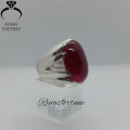 Anari Yaqoot Ring , Cabochon Ruby Ring , Big Size Red Ruby Ring , Pomegranate Ruby Ring. 