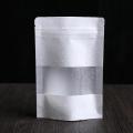 50 Pcs white matte Stand Up Bag with Frosted Window Zip Lock Grip Seal Tear Notch Doypack Food Coffee Packaging Pouches. 