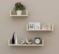 Customised U shaped floating shelves of 3 for decoration in bed room, living room, study room. 