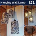 Beautiful Aesthetic Hanging Wall Lamp 3 pcs Set Beautiful Roof Lamp For Bedroom Unique Modern Fibre Plastic Haging Wall Lamps With Wooden Base and 3 modes Bulb E27 Hanging wall lamp Stylish Lamps For Hall Room Dining Room Bedroom jhumar fanoos chandelier. 