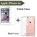 Apple iPhone 6s Tempered Polish Glass Screen Protector + Back Cover Transparent For iPhone 6s. 