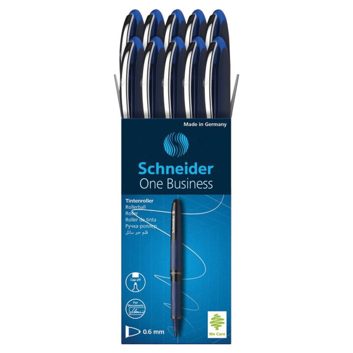 Schneider One Business 0.6mm Rollerball Pen (10 Pens Pack) Rollerball with Ultra-Smooth tip for the best writing experience - Schneider pen - roller ball pen - Ballpoint pen