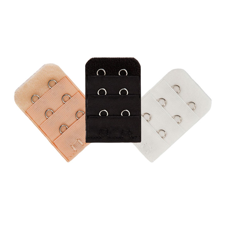 Pack of 3 Women Bra Extenders in 2-Hooks and 3-Rows Adjustable Bra Extension Women Bra Accessories Strap Adapter Converter Underwear in Multicolours