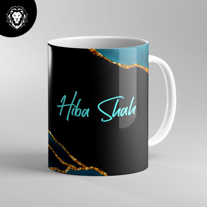 Customize Coffee , Tea Mug with your Name Cloudy Design 19