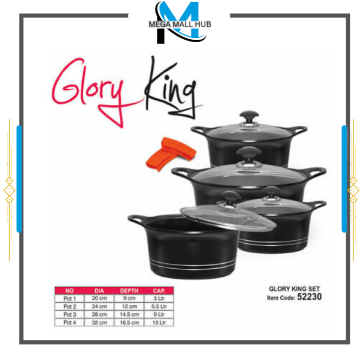 SONEX Glory King Cookware Set -10 Pieces - Die Cast Ceramic Coating