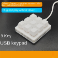 1 PCS 9-Key Mini Mechanical Keypad Select All Copy Paste Custom Shortcut Key One-Key Password Mechanical Osu Game Plastic Red Axis Keyboard. 