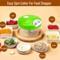 Manual Hand Operated 2000 ML litter Chopper Pump Action With Free 3 Blades Food Processor Portable Container And Easy To Clean Kitchen Gadget.. 