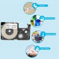 4 Pack 12mm Black on White Label Tape Label Maker Compatible with KL1500 KL2000 KL7000 KL7200 KL-100 KL120 KL60 KL-750B Label Makers. 