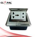 Clopal Silver Square Pop-Up Floor Multi + 2 Pin Socket With Box. 