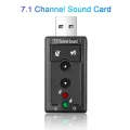 External USB Sound Card and Audio Adapter USB 2.0 Virtual 7.1 Channel Stereo 3.5mm Headphone Audio Adapter Microphone Sound Card and audio enhancer for Gamers. 