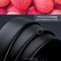Micro Adjustable Automatic Buckle Belt for Men with Soft Lychee Pattern Faux Leather - Luxurious Buckle. 