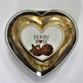 Ferry Rose Crunchy Chocolate Balls T 3 Pieces Plastic Heart Gift Box. 
