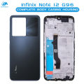 Infinix Note 12 G96 Housing Middle Frame With Side Button Complete Body Casing Replacement For Note 12 G96 - Black. 