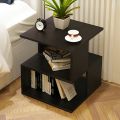METALLO Rectangle Hallow Design Night Stand Storage Bedside Table  Sofa modern end side coffee table with storage shelf living room furniture in Ready To Assemble Form. 