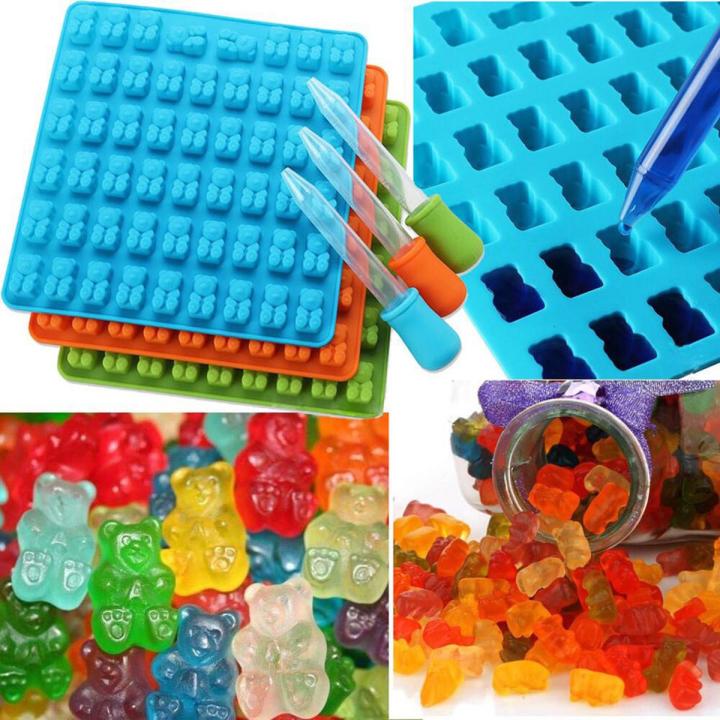 Silicone Mold Fondant Silicone Gummy Bear Chocolate Mold Candy Maker Ice Tray Jelly Moulds 3D Ice Cube Mold