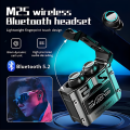 Damix M25 Earbuds Original with LED Power Display & High-Quality Touch Sensors | Waterproof True Stereo M25 TWS Wireless Earbuds with Crystal-Clear Sound Quality & Built in Mic with 10m Transmission | M25 Earbuds Gaming with Noise Cancellation & Reduction. 