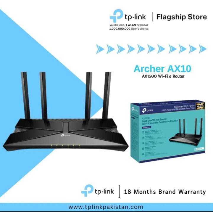 TP-Link Box Pack Wi-Fi 6 Router Archer AX10 AX1500 Dual Band Gigabit Wi-Fi 6 Router