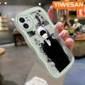 YIWESAN For OPPO A83 A59 Case Fashion Gojo Satoru Pattern Colorful Lovely Cream Wave Border Soft Clear Shockproof Phone Cases Creative Camera Transparent Casing Simple Gentle Protective Cover. 