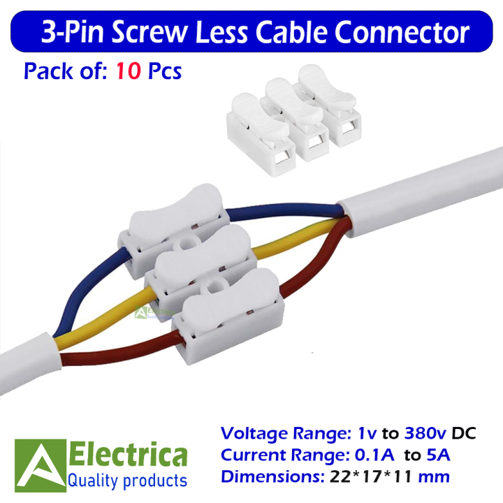 3P Screw Less Spring Type Electrical Cable Connector CH3 5A/380v Quick Wrie Connectro by Electrica