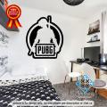 Decors- size- 1.5 x 1.5 feet - pubg video game Wall Stickers for boys, kids, room, decoration - black color- All Colors. 