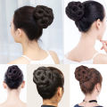 Buns Hair Pieces Synthetic Hair Bun Extension Hair Chignon Tress Claw In Pony Tail Bun Nine Flowers Bride Fiber Hair. 