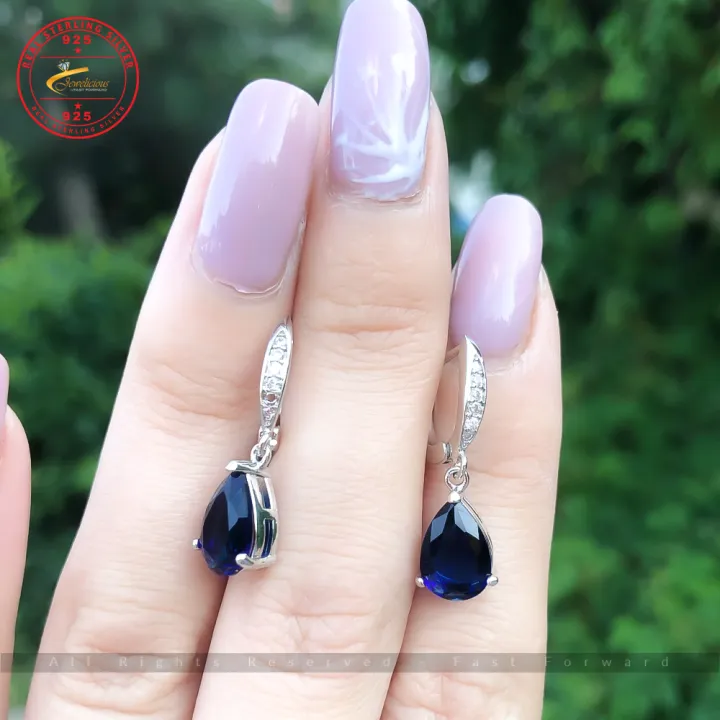 Radiant%20Jewelicious%20925%20Sterling%20Silver%20Waterdrop%20Shaped%20Blue%20Zircon%20Earrings%20for%20Women:%20Perfect%20Wedding%20Jewelry%20and%20Delightful%20Girl%20Gift%20-%20Pendientes%20Oorbellen%20-%20Image%204
