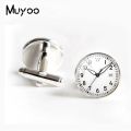 2018 New London Cufflinks See Twins Round Dome Steampunk Vintage Jewelry Painting Watch Pattern Cuff Best Gifts For Men. 