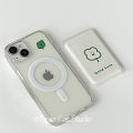 Korean Lucky Four-leaf Clover For Magsafe Wireless Charge Clear Phone Case For iPhone 15 14 12 13 11 Pro Max Wallet Back Cover. 