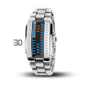 Shenzhen manufacturers wholesale LED electronic fashion personality 3D mirror neutral chain waterproof watch drop shipping. 