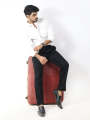 AZ Men's Formal Dress Shirt Plain OFF White. 